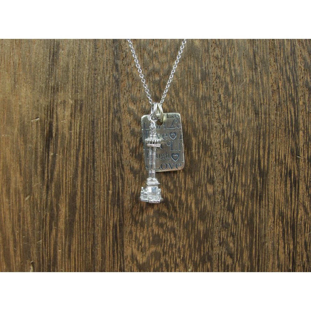 16" Sterling Silver Bruxelles Charm Pendant Necklace Vintage Minimalist Everyday